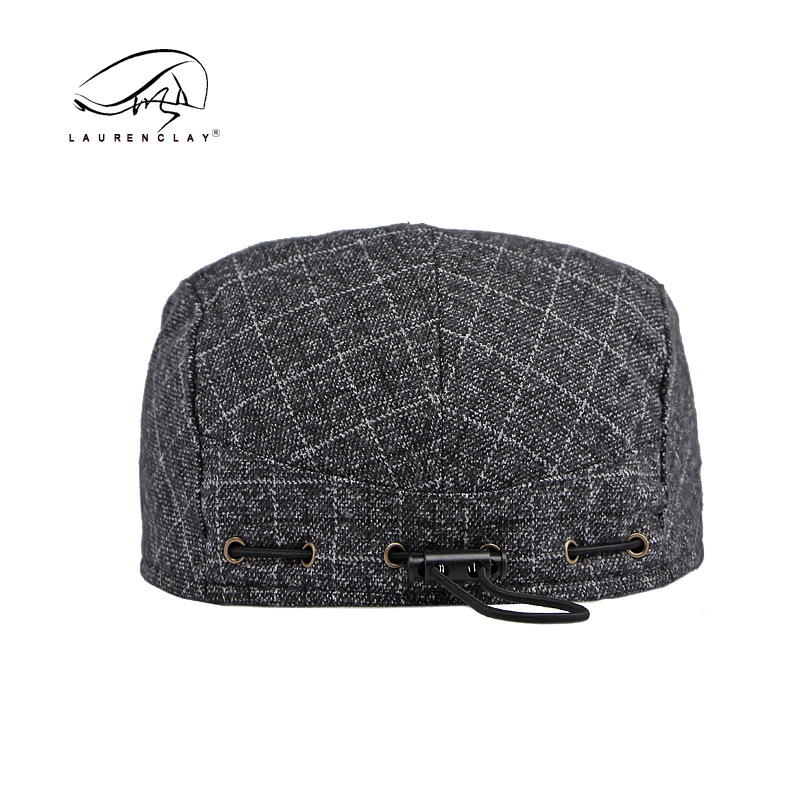 Otoño e Invierno nuevo japonés acolchado boina caliente retro británico de los hombres enarboló Cap Plaid moda sombrero delantero mujeres