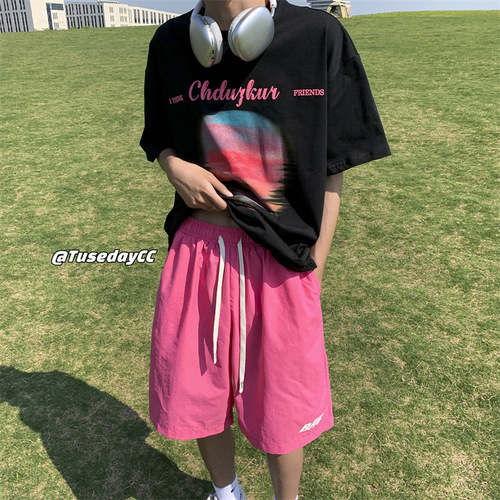 Dopamine-style Summer Thin American Vintage Streetwear Tech-Inspired Cropped Pants, Plus-Size Cargo Casual Shorts—Trendy