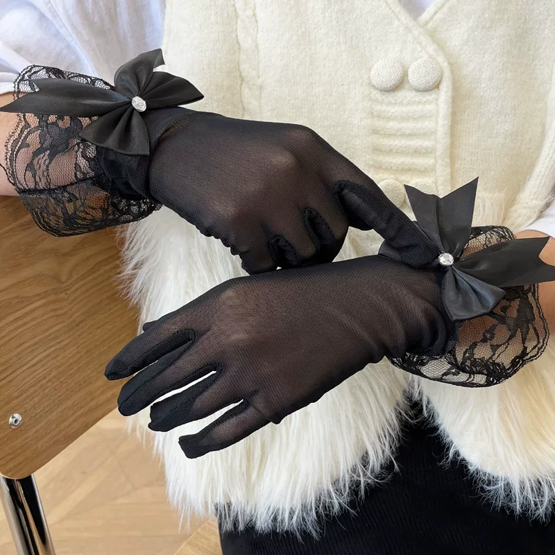  Summer thin gloves, black hand cream, sexy jewelry for bride, European style, sun protection