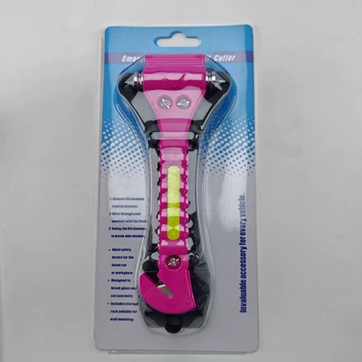 Qəza çəkici Dual-Head Metal Escape Tool - km-50-double-headed-safety-hammer-pink-exquisite-packaging-with-base