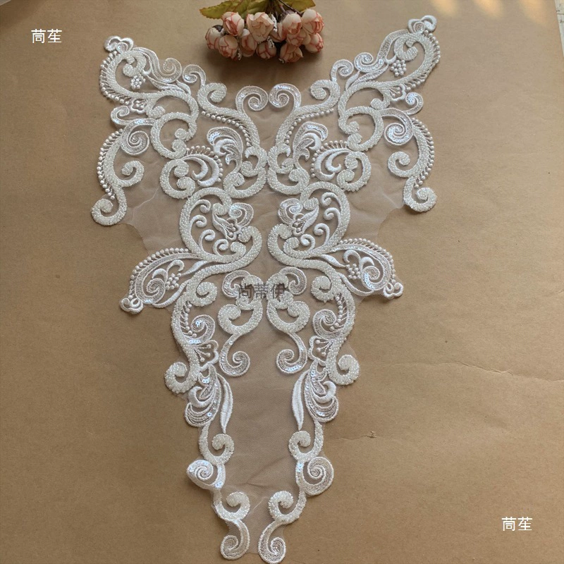 Платье-халат на свадьбу кривой beaded европейский узор вышивка бюстье с кружевным лодочным воротником