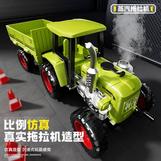 儿童复古喷雾惯性农夫车仿真蒸汽拖拉机电动声光惯性玩具汽车批发