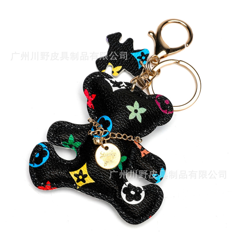 Miu Bear Bag Pendant Lv Bear Keychain Pendant Key Chain Leather Bear Bag Pendant Gift