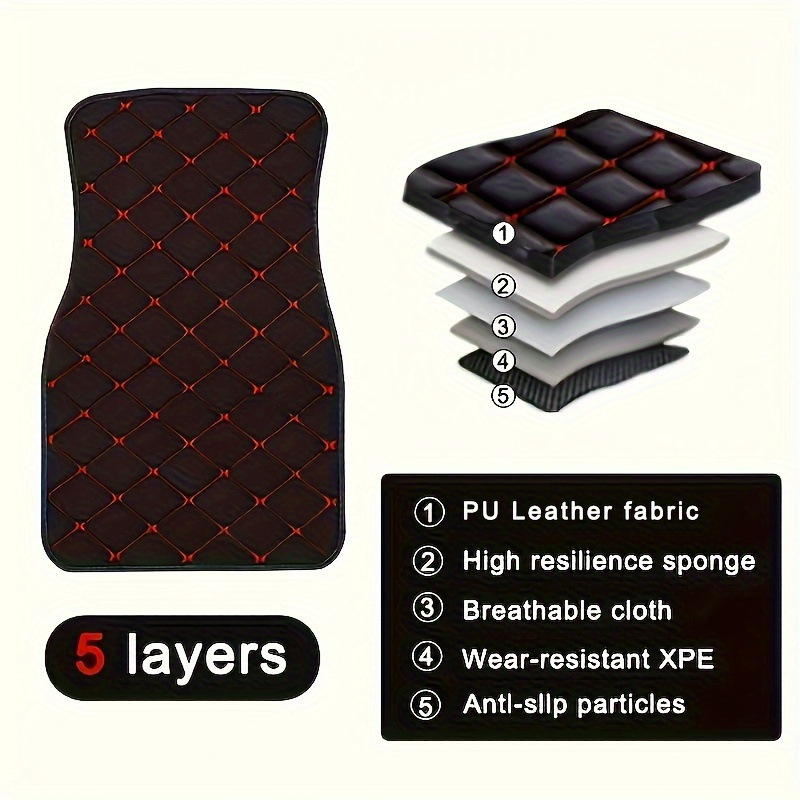 Universal Car Floor Mats 4-Piece Set, Anti-Dirt and Wear-Resistant Leather, Universal Car Mats for Amazon