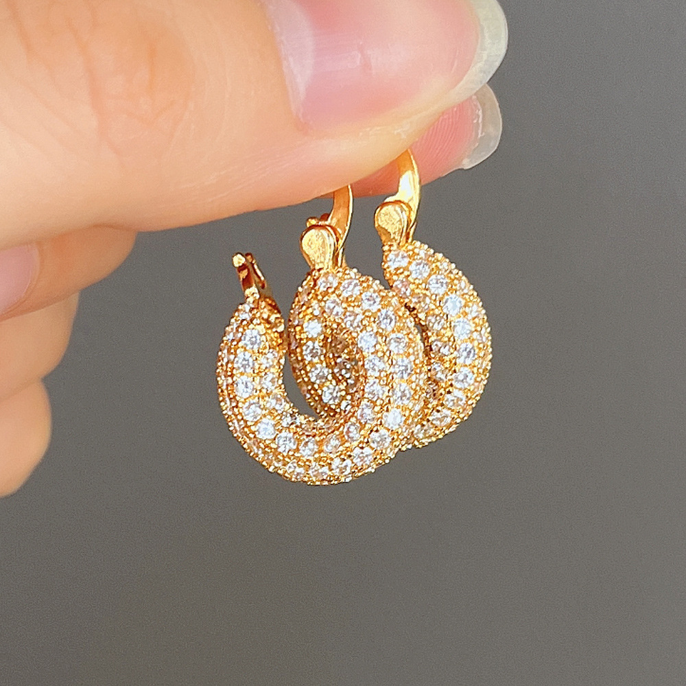 Zircon Hoop Earrings Multi-colour Crystal Drop Earrings Unisex_voghion.com