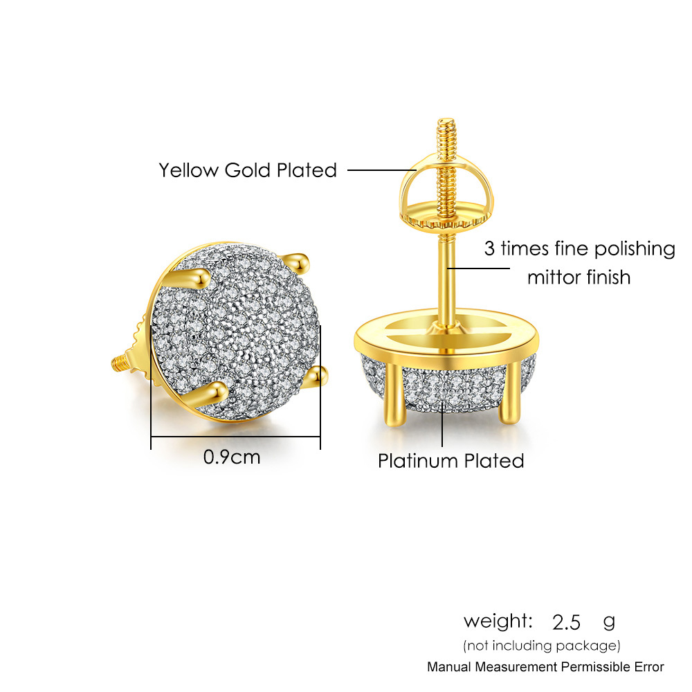 Vollbesetzte Diamant Ohrstecker Für Damen Und Herren Schmuck_voghion.com