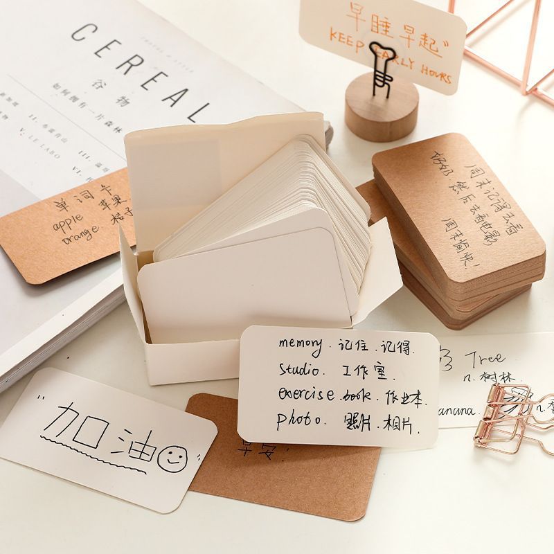 Word Card Blank Small Card Paper Hard Card Black Card Kraft Card Bookmark Message Sign Name Bean Book Material White Card