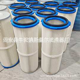四耳除尘滤芯喷涂静电喷粉工业集尘器快装卡盘粉尘滤筒