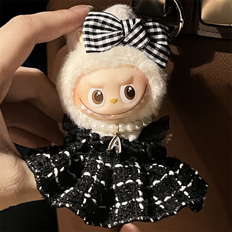Mini La Bubu 10cm Baby Clothes Fourth Generation Heart Code Dress up Clothes Mini4.0 Doll Small Fragrant Skirt