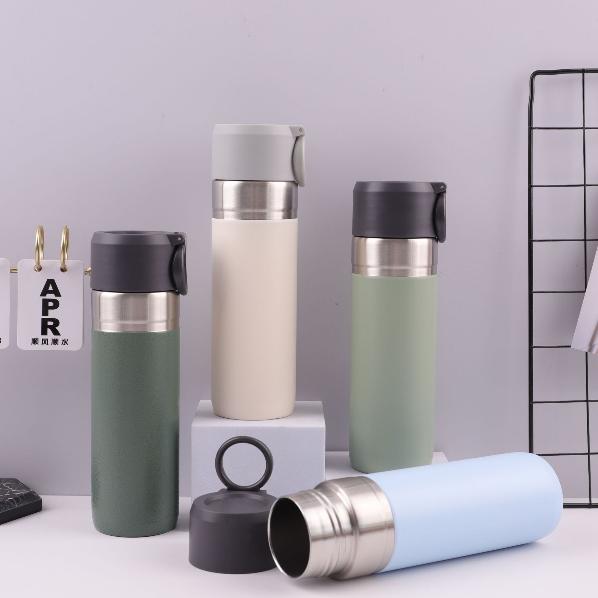 Creatividad transfronteriza 304 taza de acero inoxidable al aire libre taza de agua de montaña simple taza de agua de aislamiento portátil