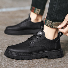 2025秋冬款英伦小皮鞋时尚百搭舒适厚底增高休闲低帮工装鞋马丁鞋