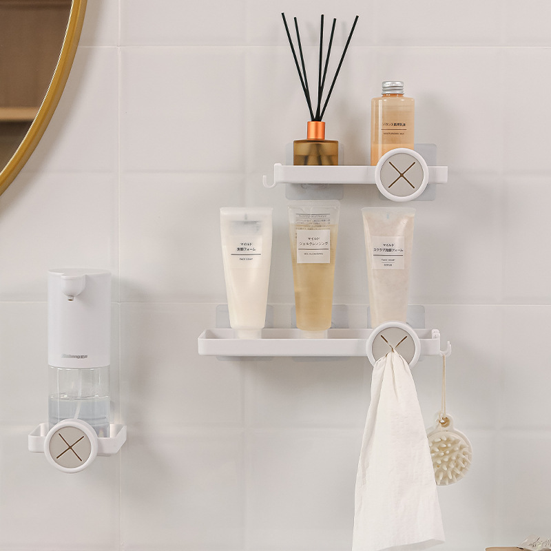 Home Bathroom Wall Self-adhesive Storage Rack Bathroom Hand Sanitizer Storage Rack Toilet Punch-free Multi-layer Towel Rack