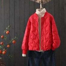 轻薄款棉衣女秋冬轻便韩版棒球服薄袄女装立领大码外套轻薄棉服女