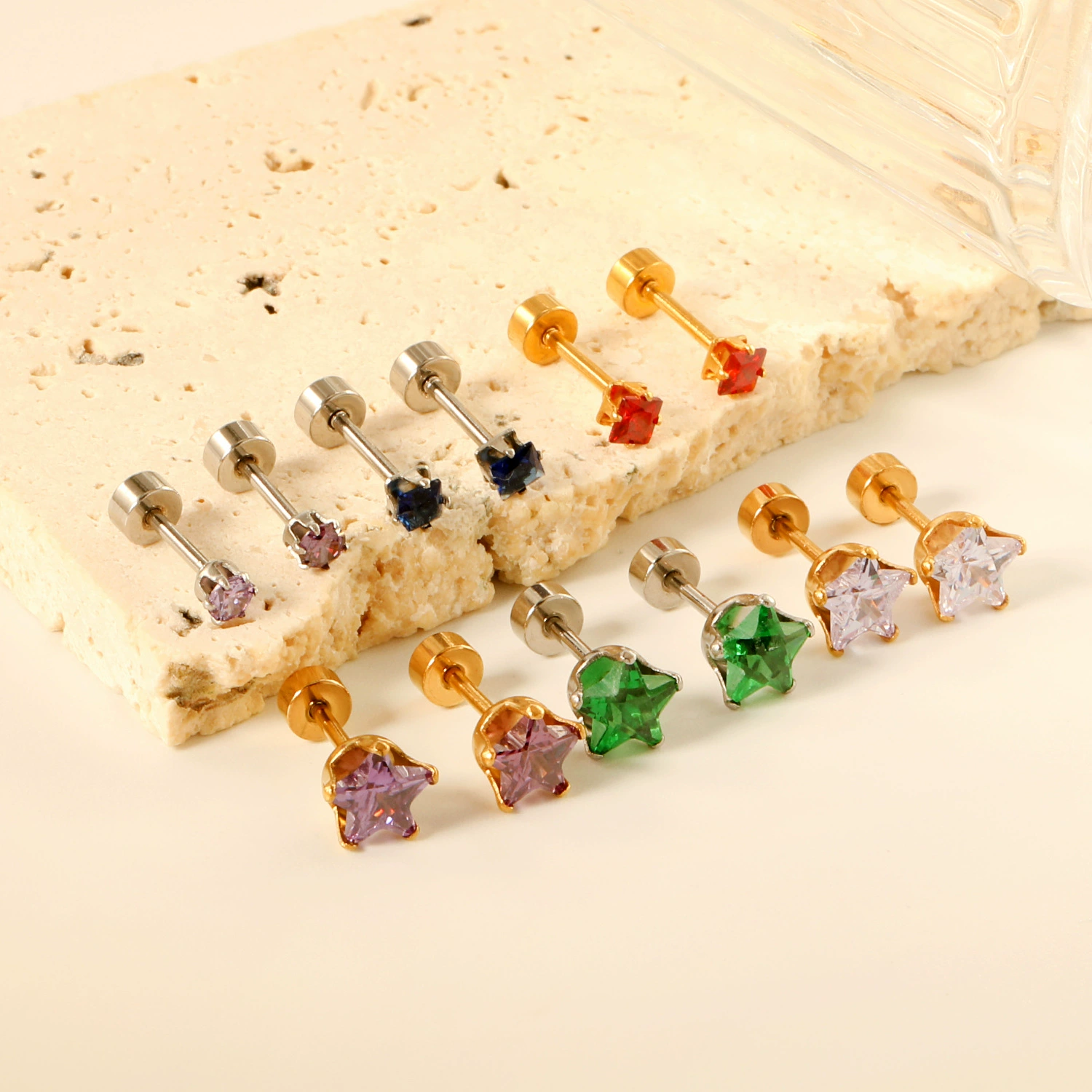 Small design earrings stainless steel, European style, wholesale, trend of season