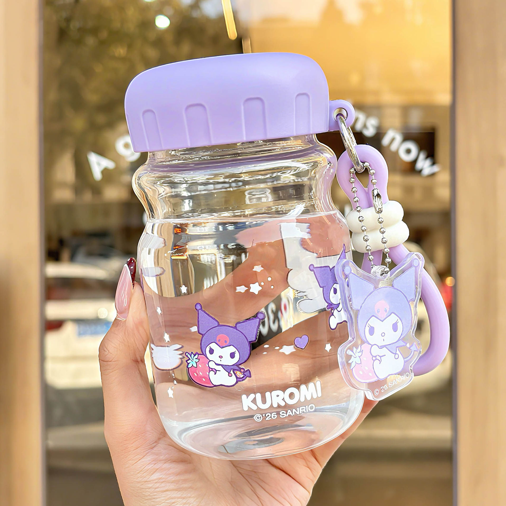 Sanliogou vidrio encantador Kulomi niñas tazas de verano de agua especial para la escuela pequeña taza portátil mini bolsillo