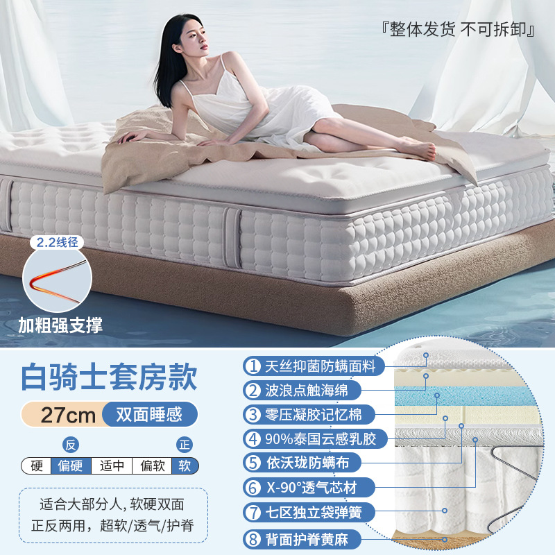 ラテックスマットレス ヒルトン五つ星ホテル シモンズ B&B アパートメント ソフトとハードの両用脊椎保護 独立したスプリングの厚み