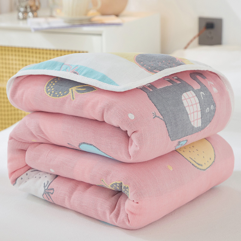 (Apple like pink) / 90x 100cm "cotton 6 layer yarn" baby