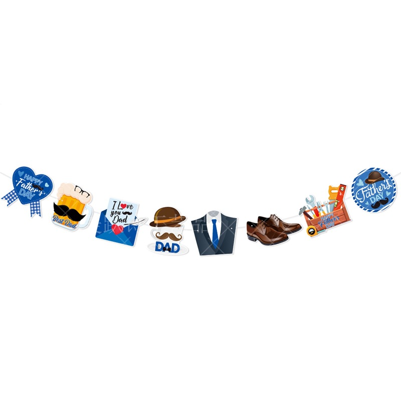 Día del Padre tema Fiesta banner mejor papá nunca tire bandera Garland amor barba espiral colgante