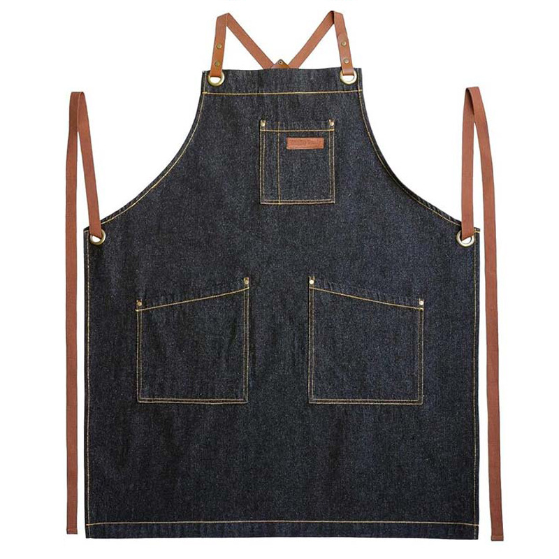 Transfronterizos Amazon delantal denim logotipo personalizado florista peluquería ropa de trabajo delantal doméstico fábrica al por mayor