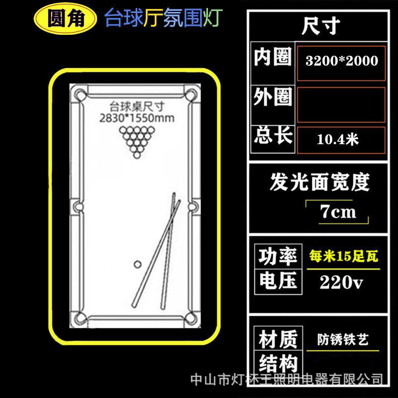 Nuevo redondeado de HR tieyi (un solo anillo) 3,2 * 2 superficie luminosa 7cm - altura 3cm - 15w / M (puliang)