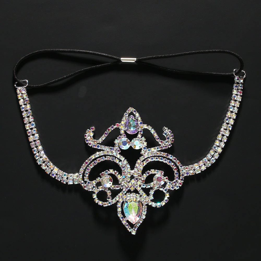 Cross-Border moda colorida cuerda elástica Cadena de la pierna Cadena de diamantes de imitación bohemio Cadena de la pierna accesorios versátiles Cadena de la pierna