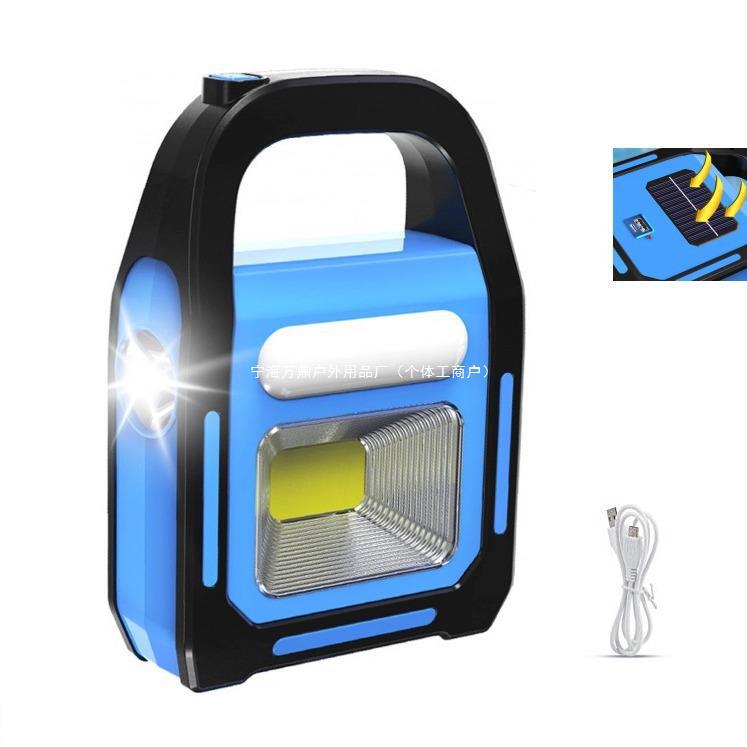Lámpara solar COB multifuncional, linterna portátil con carga USB para uso doméstico y al aire libre