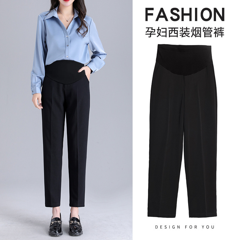 2024 Autumn and Winter New Straight-Leg Leg Pants Cigarette Pants Wear Suit Pants Nine-Point Pants Small Man Pants