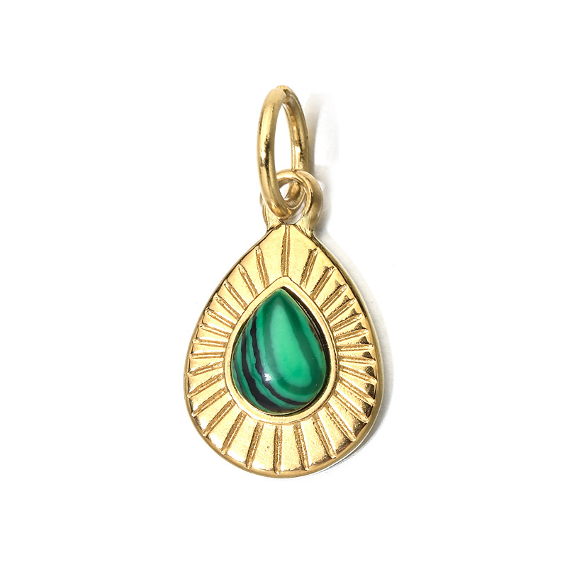 4g Weight Pendant Jewelry Making Type Natural Stone, Malachite, December Birthstone Turquoise Inlay Material 1 Piece Quantity Daily Occasion 304 Stainless Steel Material Water Droplets Pattern 2025 Spring and Summer Season Children Unisex Gender Plating Design Vintage Style, Classic Style Style Wholesale Jewelry Vintage Style Classic Style Water Droplets 304 Stainless Steel Natural Stone Malachite Turquoise Plating 13