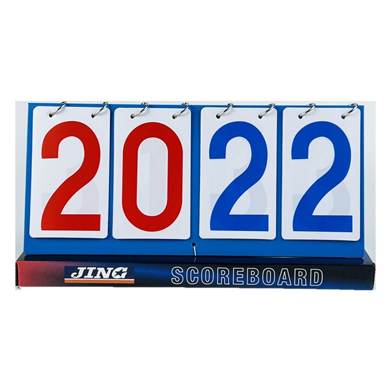 Two-color four-digit plastic scoreboard red and blue two-color table tennis game round card four-digit scoreboard waterproof