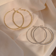 韓國設計感圈圈金屬耳環女2022年新款潮個性時尚簡約誇張耳圈耳飾