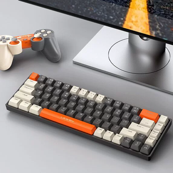 裂纹 H68 беспроводная клавиатура с тремя режимами, механическая, RGB, горячая вставка - компьютерный офисная игра Bluetooth клавиатура, один шт.