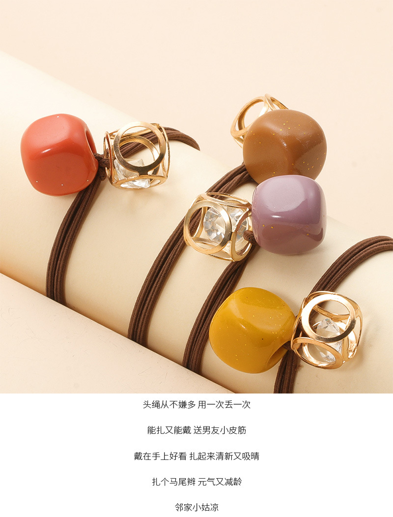 Korean Simple Geometric Hair Ring display picture 3