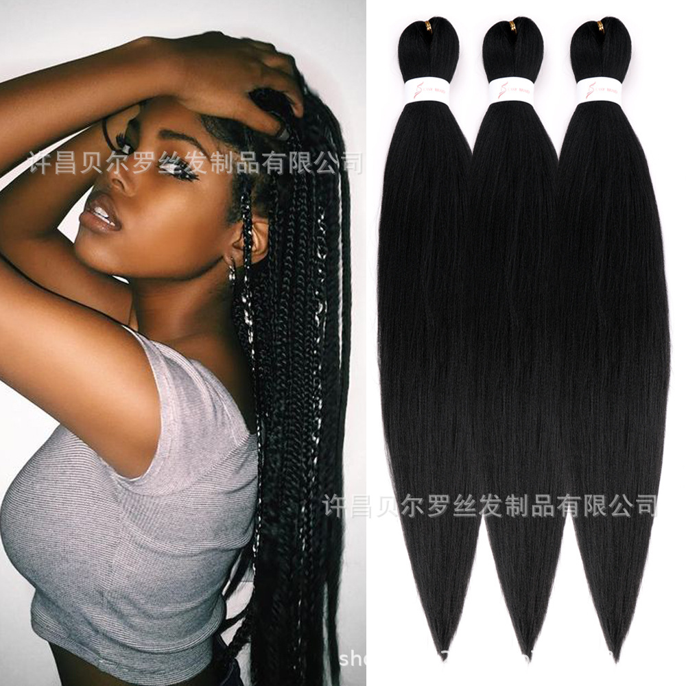 EZ Trenza PVC ignífugo a baja temperatura fibra multicolor flojo gran ganchillo de trenza fábrica de cabello recto un cabello