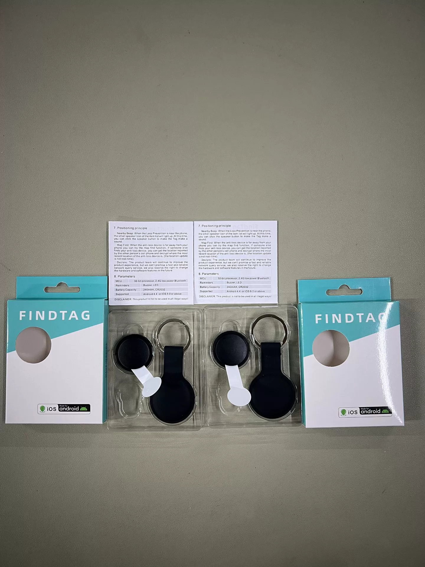 Bluetooth‑локатор для питомцев (ThreeCrab) мини‑ошейник, Android и iOS, лёгкий 9,8×7,9×1,5 см