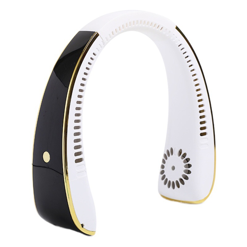 2024 nuevo AI voz colgando cuello ventilador USB carga deportes al aire libre LCD colgando cuello ventilador perezoso ventilador