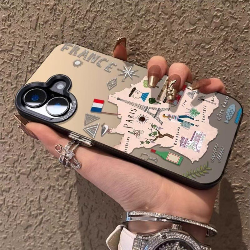 新款巴黎铁塔适用苹果16手机壳iPhone17Pro高级14Pro创意15跨境13