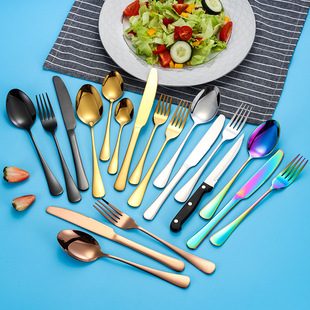 Amazon Cross-border 1010 Stainless Steel Knife Spoon Fork Hotel Tableware Thickened Main Knife Steak Knife Tea