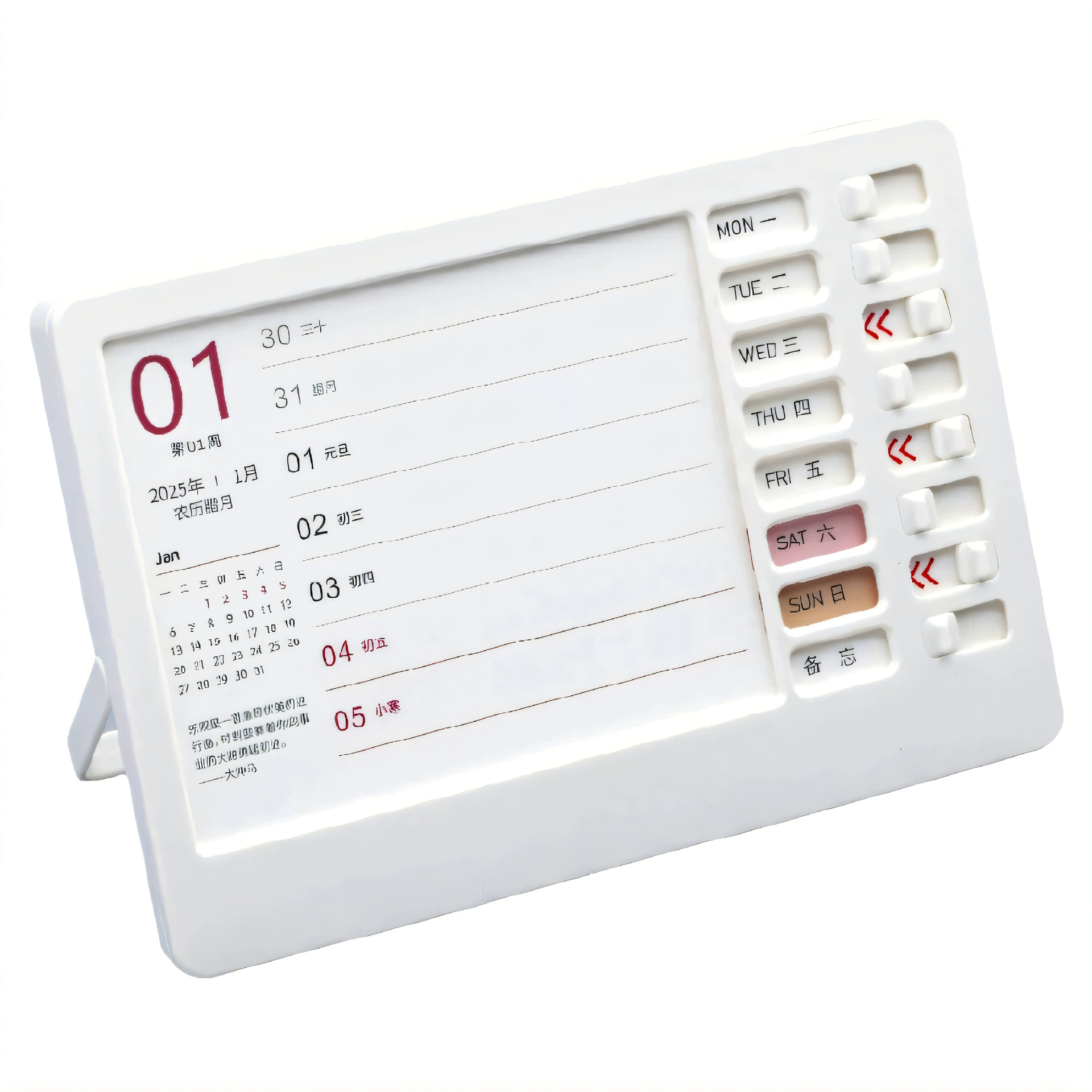 2025 Creative High-end Simple Office Note Card Weekly Calendar Desktop Decoration Card Desk Calendar Corporate Printing Advertisement