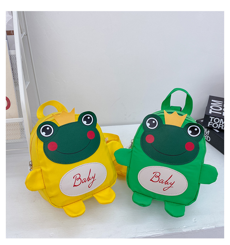 Kindergarten schoolbag for children, boys and girls, 1-3-5 years old, anti-wandering rope, cute frog, double-shoulder baby small backpack undefined