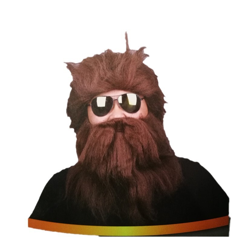 Europe and the United States original single Santa Claus wig savage wig carnival festival brown performance props wig beard manufacturers