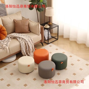 Dressing Stool for Home Use in the Living Room, Round Stool for Sitting, Shoe-Changing Bench at the Entrance, Low Stool, Light Luxury Bedroom Sofa, Small Stool for Adults