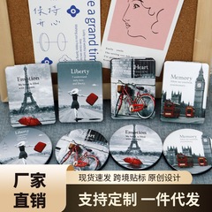 Ins両面折りたたみ手持ち化粧鏡クラシックレトロハイビジョン携帯鏡学生ミニ化粧鏡子供