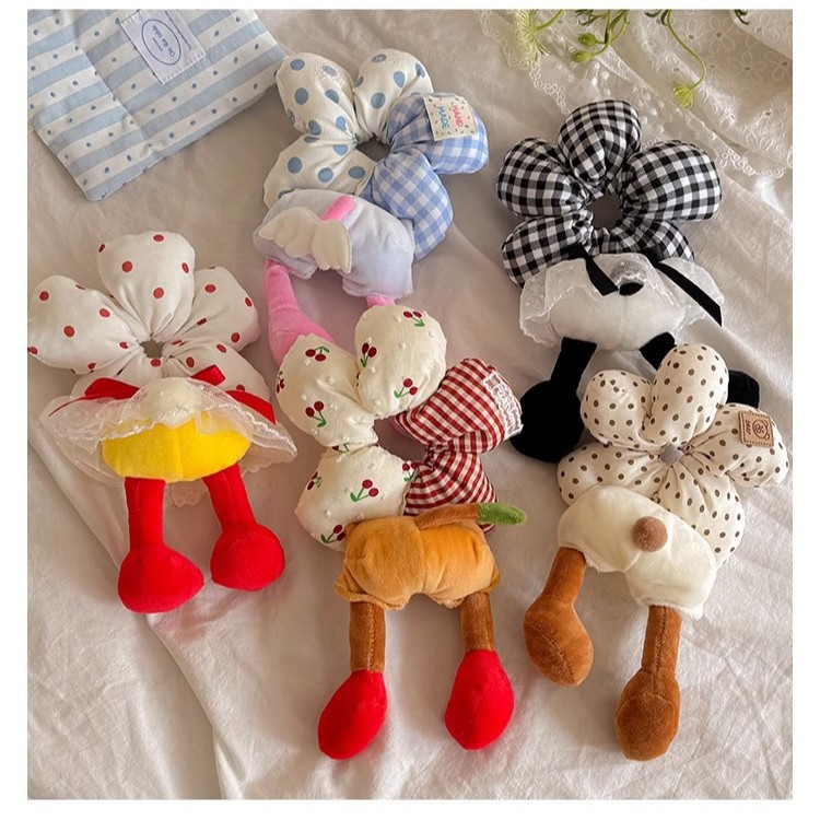 Culo lindo, punto de onda, flor, esponja, anillo para el cabello, bola femenina, corbata para el cabello, cuerda para el cabello, pies divertidos creativos, cuerda para el cabello, tocado