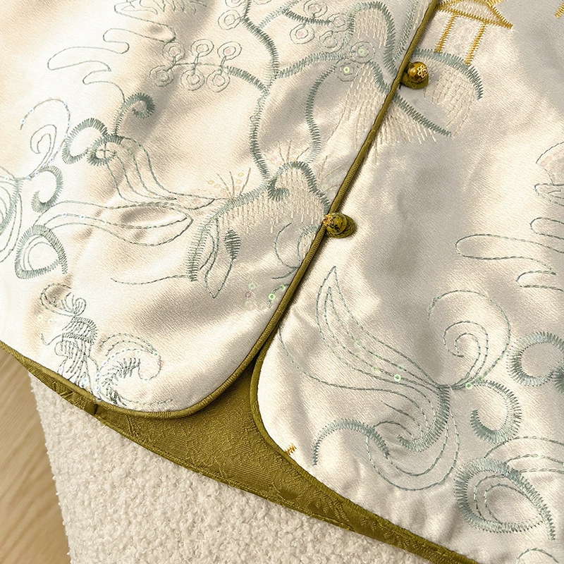 Сверхмощный двусторонний новый жилет в китайском стиле для женщин, весна 2025, ранняя весна, новый модный жаккардовый жилет с вышивкой