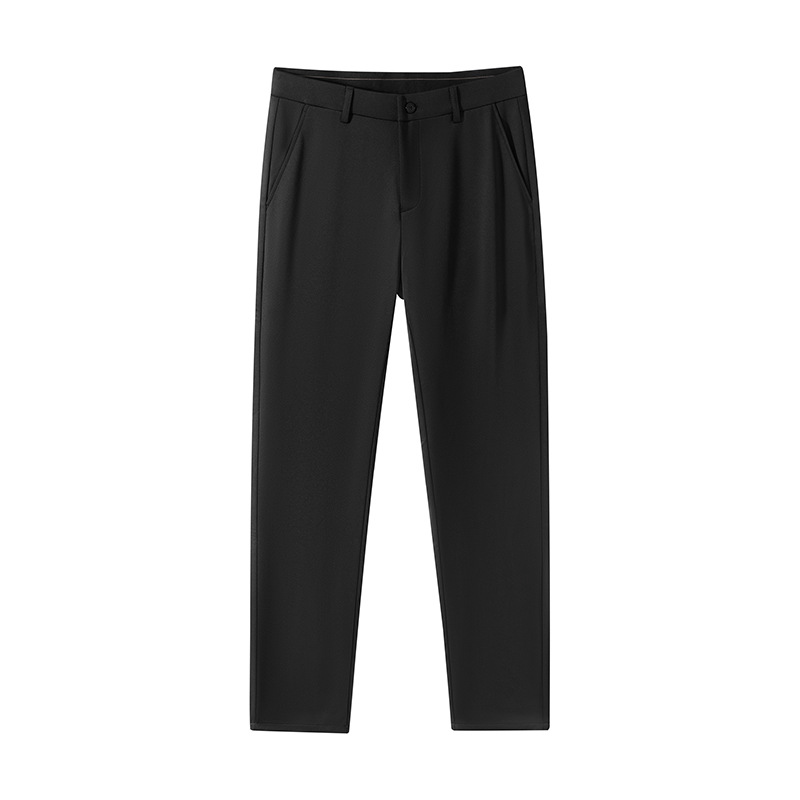 2025 otoño y invierno nuevos productos de mediana edad hombre pantalones casuales de negocios recto plácido pantalones de cintura alta pantalones elásticos para hombre