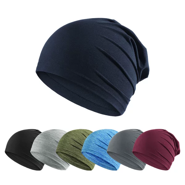 Cross-Border Thin Style Fashion Versatile Beanie Hat Solid Color Windproof Quick-Dry Running Sports Headscarf Maternity Postpartum Hat