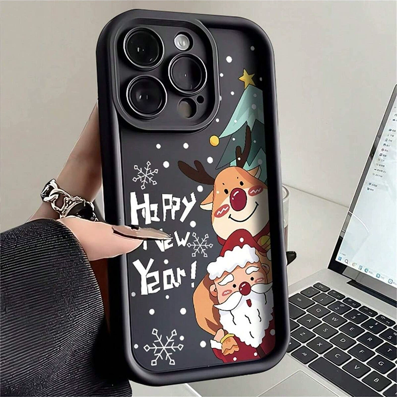 Чехол для iPhone (совместим с моделями iPhone 17/16/15/14), для пожилых, iPhone 14 Pro, iPhone 13, защита от падений, праздничная/рождественская тематика