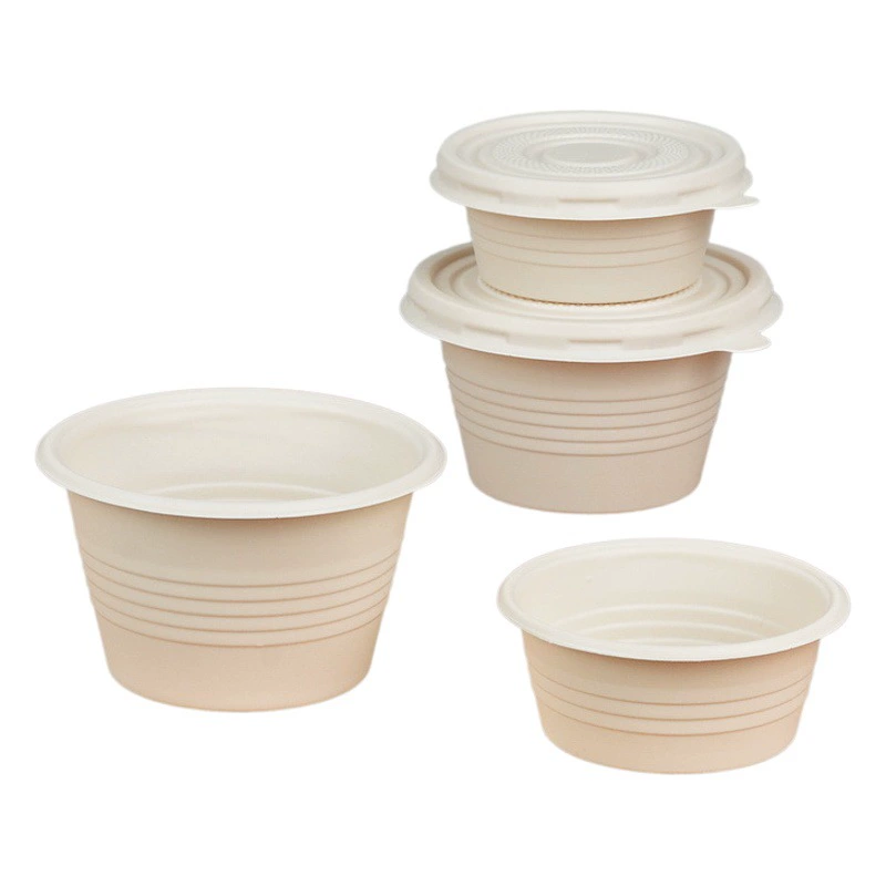 В наличии Одноразовая чашка для соуса Экологически чистый Разлагаемый кукурузный крахмал Коробка для приправ для перца и соевого соуса на вынос 2 унции/4 унции
