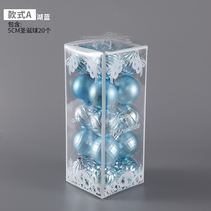 Caja de regalo de la bola de luz galvanoplastia de Navidad árbol de Navidad colgante Bola de polvo bola mate decoración de techo de Navidad