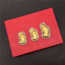 抖音款金镶玉招财貔貅吊坠 天然和田玉镶金貔貅项链春节贺岁礼品